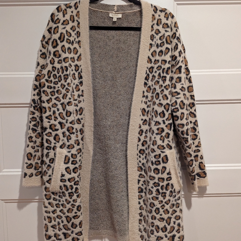 Animal print cardigan